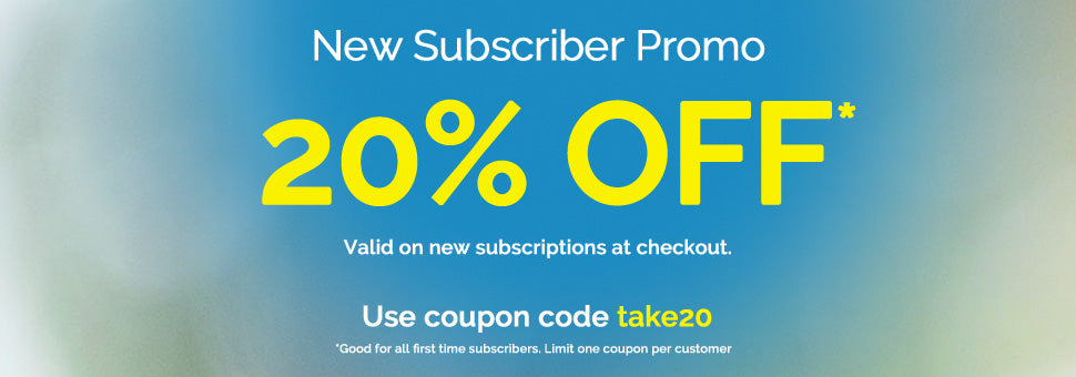 Take 20% Off. Use coupon code take20 at checkout